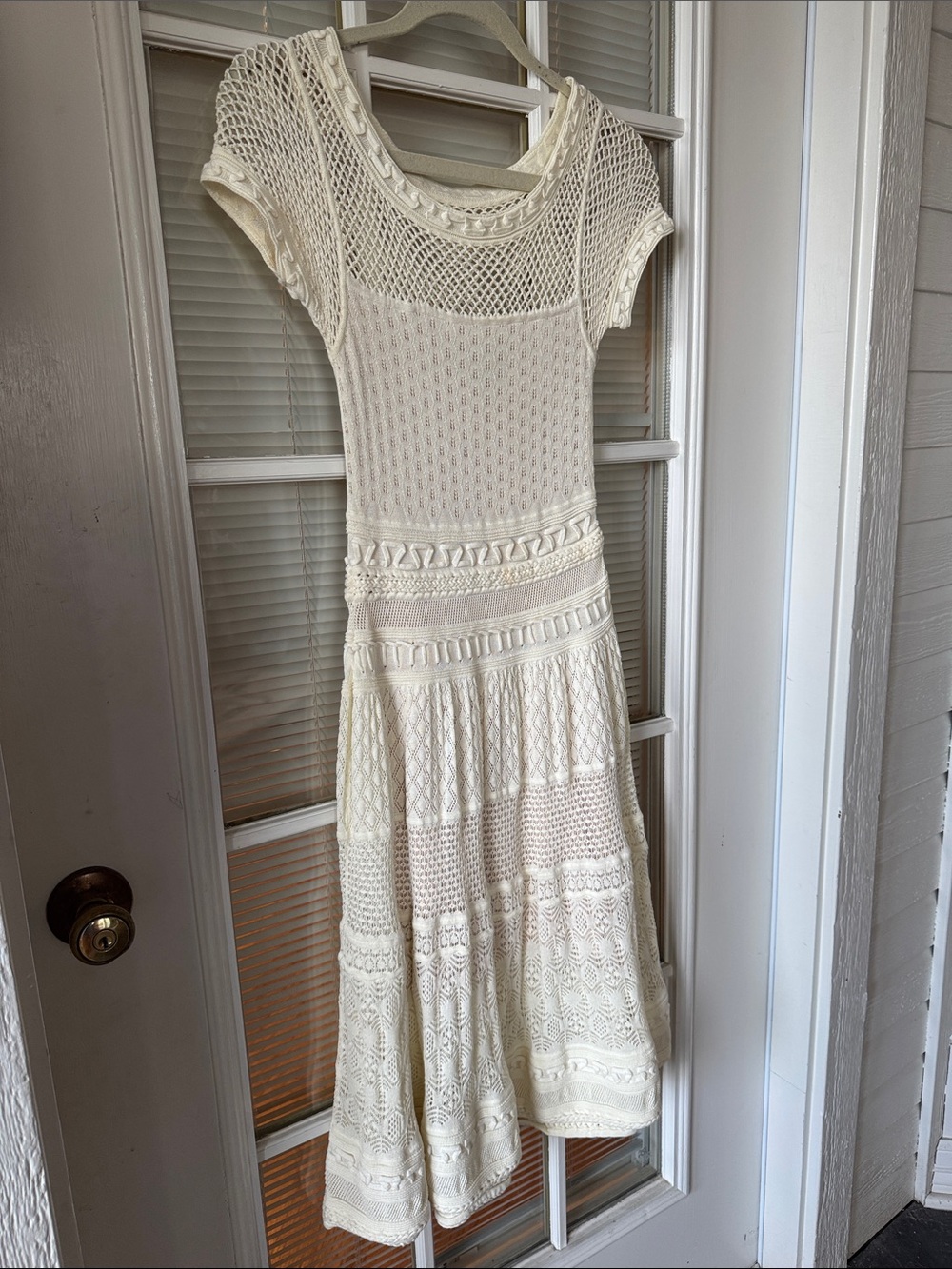 Catherine Malandrino Cream Knit Midi Dress